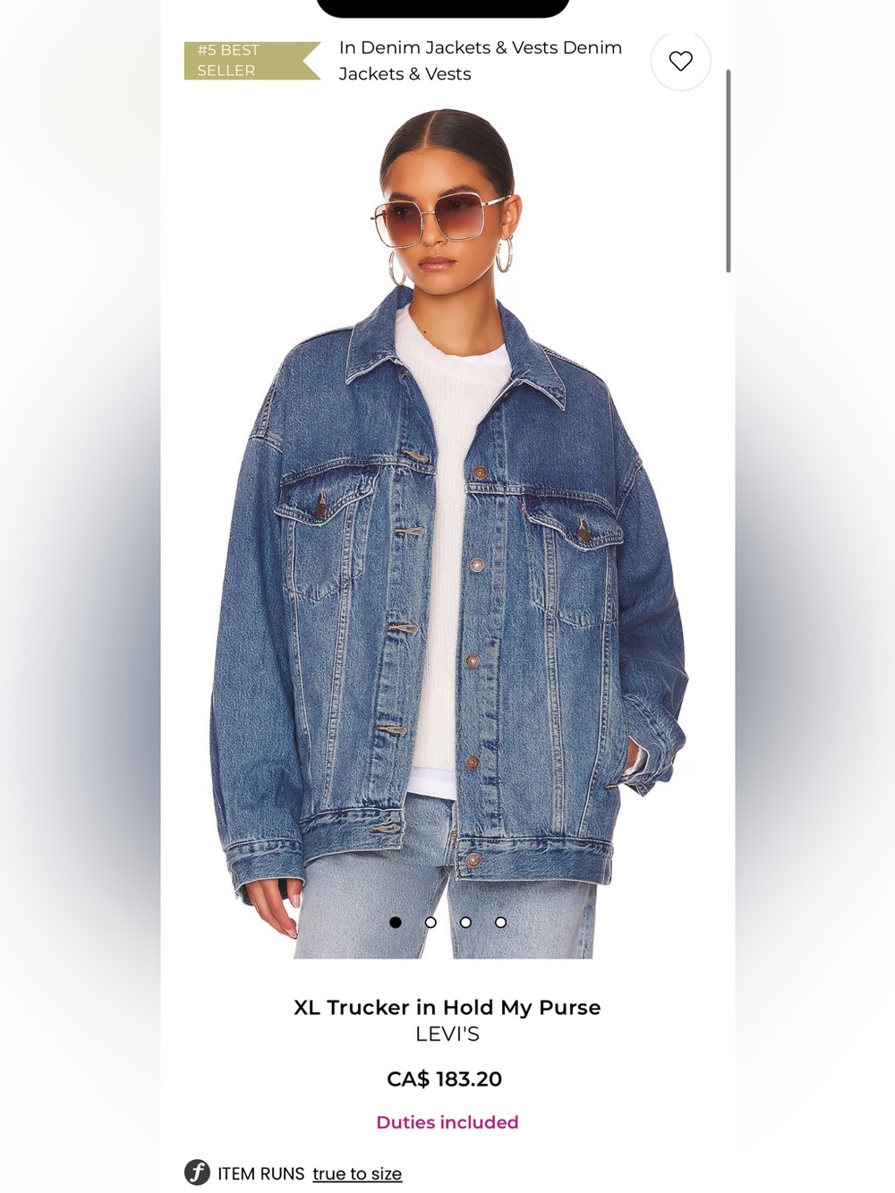 Levi's Blue Oversized Trucker Denim Jacket